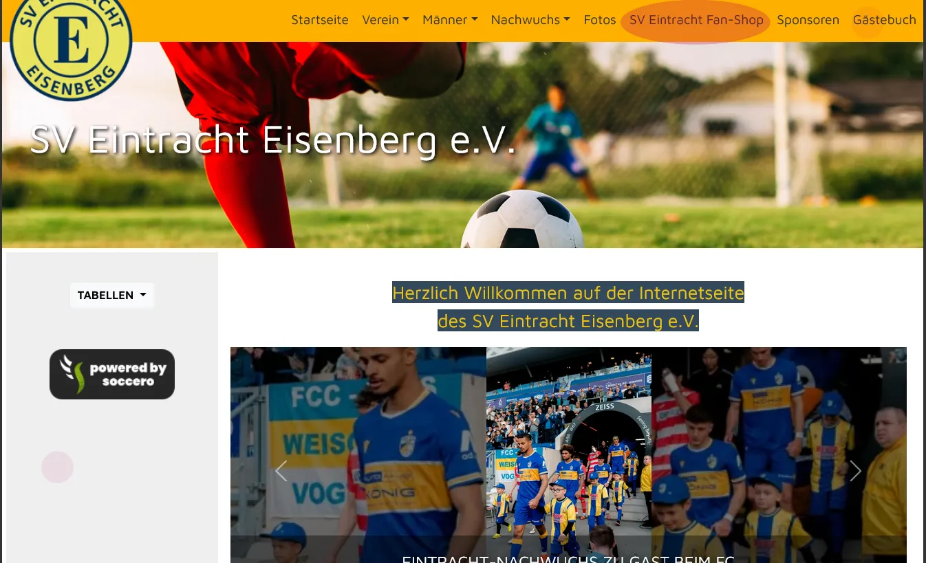 SV Eintracht Fan- Shop eröffnet